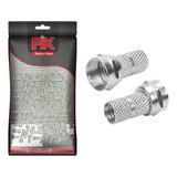 Kit 100 Conector F Rg-59 Rosca P/ Cabo Coaxial +qualidade