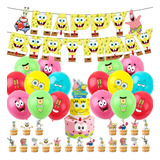 Kit Fiesta Sponge Bob Globos Cumpleaños Infantil Decoración