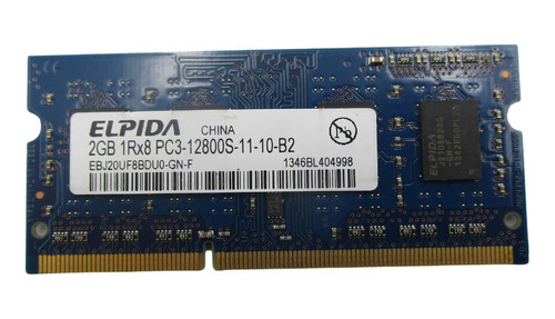 Memoria Ram Elpida 2gb 1rx8 Pc3 12800s-11-10-b2  Ddr3 