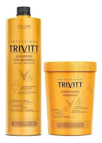 Kit Trivitt Shampoo Pó Quimica + Mascara Hidratação 1kg