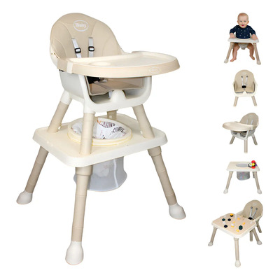 Silla Alta Periquera 7 En 1 Con Mesa Y Charola Para Bloques Beige | Envío gratis