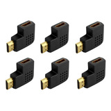 Kit 6 Adaptador Hdmi 90 Graus L Hdmi M X Hdmi F Horizontal