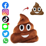 Almofada Emoji Whatsapp Cocozinho Coco 35 Cm Antialérgico Cor Marrom