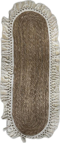 Alfombra De Yute 1mx32cm Deco Larga Para Piso Beige 