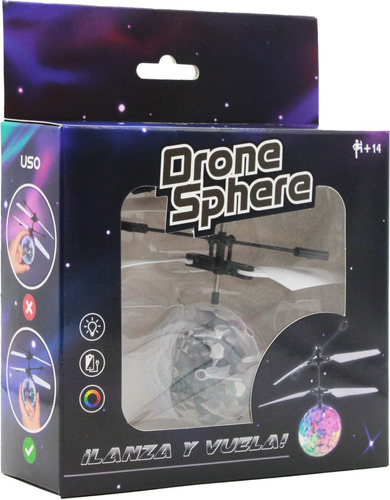Mini Drone Esfera Voladora Con Luces Y Sensor (drone Sphere)