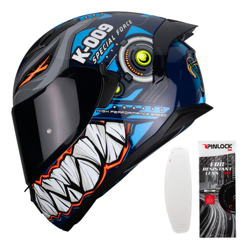 Casco Moto Hax Obsidian K-009 Dot/ece R22.05 + Pinlock 30