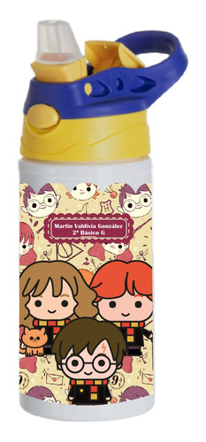 Botella Agua Colegio Harry Potter Personalizada Niños