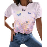 Camiseta Básica Dama Mariposa 003