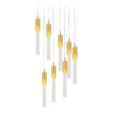 Candil Colgante Moderno Lingote Luz Led 8pz Color Dorado