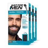 Tinte Colorante Just For Men Barba Y Bigote Negro 3-pack