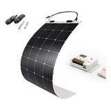 Kit 1 Painel Placas Solares Flexíveis 160w + Controlador Pwm Cor Branco Voltagem De Circuito Aberto 22v