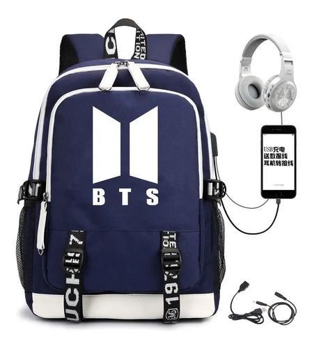 . Mochila Dj Marshmello Usb Estudiantes Bolsa Escolar