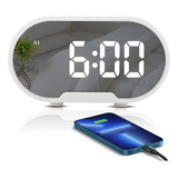 Reloj Despertador Con Decoración De Superficie, Modo Espejo,