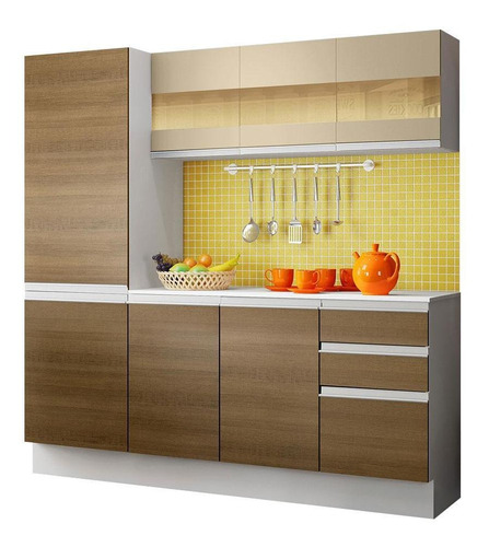 Cozinha Compacta Mdf Smart Madesa 170 Cm Armário Balcão Brc