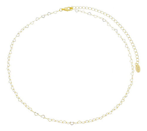 Choker Mirela Mini Corações Folheado A Ouro 18k