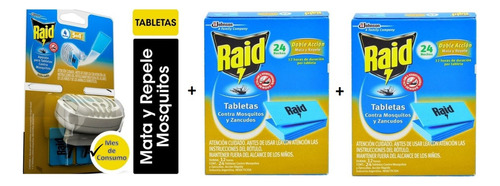 Raid Aparato Electrico Contra Mosquitos + 48 Tabletas 