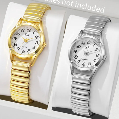 Relojes Con Banda Elástica P/mujer, Aleación, 2 Piezas