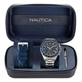 Reloj Nautica Napobf122 Hombre 2 Pulsos Acero Silicona Origi