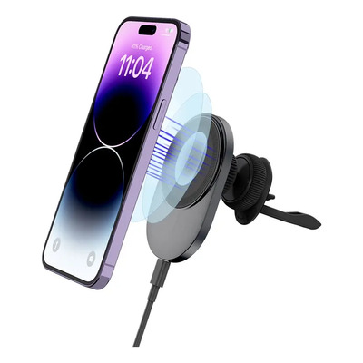 Cargador Inalambrico de Auto para iPhone Magsafe Carga Rápida 15w Color Negro | Meses sin interés