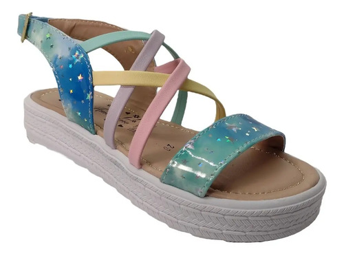 Huarache Niña Piso Colores Moderno Sandalia Resistente