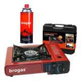 Anafe Camping Brogas + 1 Cartucho Butano Portátil Cocina 