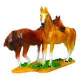 Pareja Caballos, Figura De Resina, 25x35cms, Caballo, Yegua