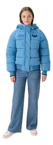 Chamarra Stitch Capitonada Disney Chst Azul Para Mujer | Envío gratis