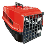 Caixa De Transporte N3 Para Cães E Gatos Grande Vermelha