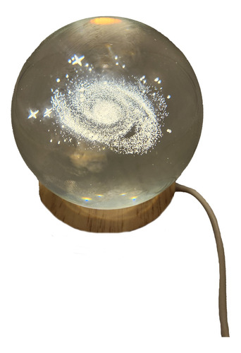 Lampara Led Esfera Vidrio 3d Galaxia Estrellas