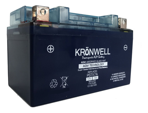 Bateria Kronwell Gel Motomel Strato Euro 150 Ytx7a-bs