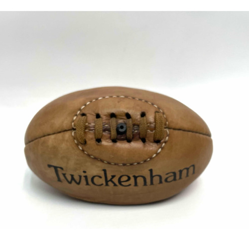 Pelota Rugby Vintage Mini Cuero Vacuno Belleza Twicknham