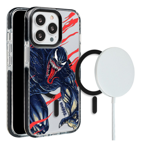 Funda Para iPhone Magsafe Spiderman Venom Tu Nombre