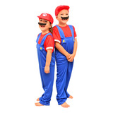 Disfraz Niños Super Mario Bros Gorro Bigote  6 Al 12