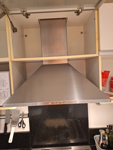 Campana Cocina Extractor Spar Acero Con Alacena Sup Vidriada