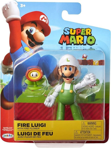 Super Mario Luigi De Fuego Con Flor De Fuego Jakks Pacific