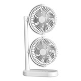 Ventilador De Mesa De Doble Cabezal, Potente Ventilador De