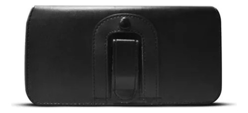 Estuche Funda Celular Anti Robo Ecocuero Cinturon Pasacinto  Negro Liso 5.5 Pulgadas