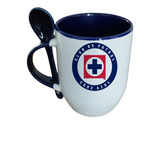 Taza Con Cuchara Cruz Azul Personalizable