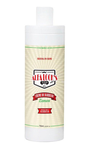 Creme De Barbear Shaving Lemon Alfa Looks 750ml