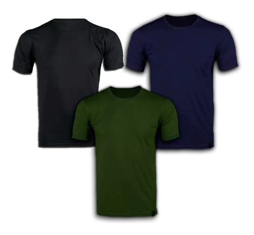 Kit 3 Camisetas Masculinas Soldier Diversas Cores Bélica