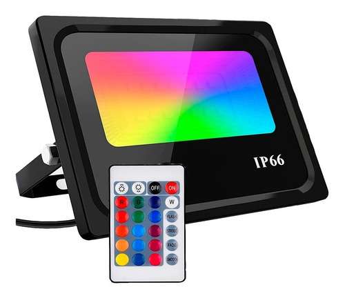 Reflector Multicolor Led 20w Ip66 Rgb + Control A Distancia