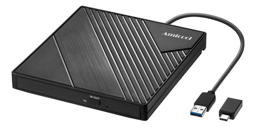 Unidad Dvd Externa Usb 3.0 Usb C Black