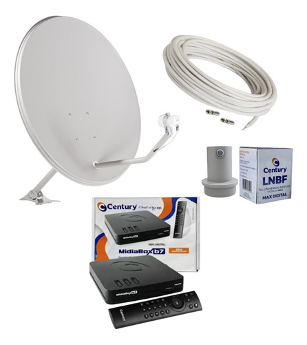 Kit Receptor B7 Century Com Antena 75 Cm Hdtv Banda Ku