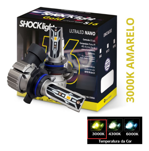 Kit Ultraled Gold 3000k 8000l Aspecto Original Amarela Top