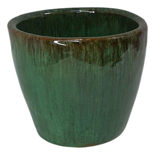 Vaso Cachepot De Cerâmica Pequeno 10x9 Colorido P/ Decoração Cor Verde