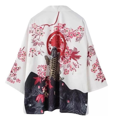 Chino Abrigo Kimono Hombre Mujer Yukata Cerezo Flor