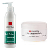  Kit Matt Balance Cleansing Gel + Ultra Renova Pads Lidherma