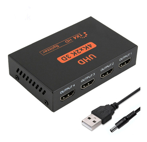 Divisor Hdmi Splitter Duplicador 4x1 1080p Com Nota Fiscal