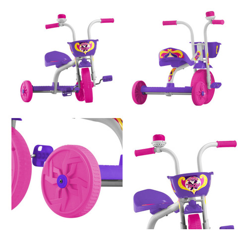 Carrinho Passeio Pedal Infantil Triciclo 3 Rodas Buzina Kids