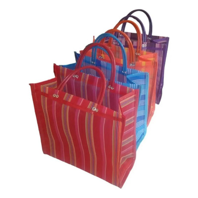 Bolsas De Mandado Mexicana #35 Morral Malla Plastico 12pza | Envío gratis